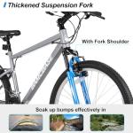 HH HILAND 26 Inch Mountain Bike, Mens Womens MTB with 18 Speeds, High-Tensile Steel Frame, V Brake, Hardtail Bicycle for Adults Gray