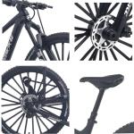 Kuasting 1:8 Scale Die-Cast Mini Mountain Bike Toy Downhill Bicycle Model DS Cake Topper DH Desktop Decoration Crafts for Cycling Lovers Bike Racers Athletes Children Boys and Girls (Black)