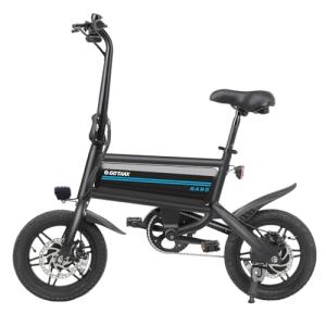 Gotrax Nano 14" Folding Electric Bike, Max Range 25Miles(Pedal-Assist) & Max Speed 15.5Mph, Power by 350W Motor, Adjustable Seat & Dual Fenders, Commuter Electric Bicycle for Adults/Teens Black