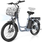 Carom Peak 560W Electric Bike for Adults, 36V Removable Battery, Up to 15Miles&20MPH, 20" Fat Tire Electric Scooter with Basket&Adjustable Seat, Foldable Adult Electric Bicycle for Commuting (Grey)