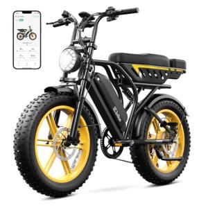 TS TST GRP LLC Electric Bike for Adults, 1500W Peak Ebike, 48V 15AH Waterproof Removable Battery, 7 Speed, 30 MPH Max, 20" Electric Off-Road Bike, UL 2849 Certification