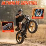 TS TST GRP LLC Electric Bike for Adults, 1500W Peak Ebike, 48V 15AH Waterproof Removable Battery, 7 Speed, 30 MPH Max, 20" Electric Off-Road Bike, UL 2849 Certification