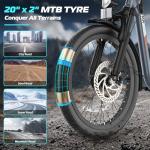 Carom Peak 560W Electric Bike for Adults, 36V Removable Battery, Up to 15Miles&20MPH, 20" Fat Tire Electric Scooter with Basket&Adjustable Seat, Foldable Adult Electric Bicycle for Commuting (Grey)