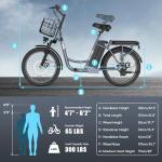 Carom Peak 560W Electric Bike for Adults, 36V Removable Battery, Up to 15Miles&20MPH, 20" Fat Tire Electric Scooter with Basket&Adjustable Seat, Foldable Adult Electric Bicycle for Commuting (Grey)