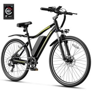 Heybike Electric Bike for Adults, 1200W Peak Brushless Motor, up to 50Miles, 28mph Max Speed Electric Mountain Bike, 480WH Removable Battery Ebike, 27.5'' Tires, 7-Speed and Front Suspension