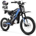 HAPPYRUN G300 Pro Electric Dirt Bike for Adults, 72V 30Ah Battery, 6500W Motor, 50 MPH Speed, 70 Mile Range, 350 Lbs Load Capacity, Hydraulic Brakes (Blue)