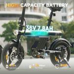 AYOLNY Mini Foldable Electric Bike for Adults, 750W Peak Folding Ebike, 36V 7.8Ah Battery 30-40 Miles, 14" Small Adult Electric Bicycle for Commuting (Ebike, Black)