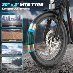 Carom Peak 560W Electric Bike for Adults, 36V Removable Battery, Up to 15Miles&20MPH, 20" Fat Tire Electric Scooter with Basket&Adjustable Seat, Foldable Adult Electric Bicycle for Commuting (Black)