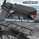 Carom Peak 560W Electric Bike for Adults, 36V Removable Battery, Up to 15Miles&20MPH, 20" Fat Tire Electric Scooter with Basket&Adjustable Seat, Foldable Adult Electric Bicycle for Commuting (Black)