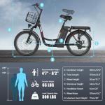 Carom Peak 560W Electric Bike for Adults, 36V Removable Battery, Up to 15Miles&20MPH, 20" Fat Tire Electric Scooter with Basket&Adjustable Seat, Foldable Adult Electric Bicycle for Commuting (Black)