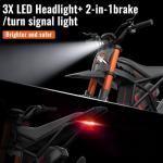 Riding'times GT54 Electric Dirt Bike for Teens Adults 37MPH, 27AH Electric Motorcycle with 14"/12" Fat Tire Ebike, 2000W Dual Hydraulic Brakes Mountain Off-Road Ebike for Ages 13+