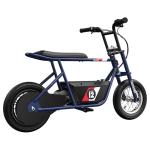Razor Rambler 12 Electric Retro Mini Bike Ride for Teens Ages 13+, 170 lb Max Weight, Dark Blue – 250W Motor, Up to 14 Mph, 40-Min Run Time, Twist-Grip Throttle, Spoked Wheels w/ 12” Pneumatic Tires
