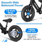 Hiboy BK1 Electric Balance Bike for Kids, 12 Inch Tires, 150W Peak Motor, Adjustable Seat, 21.6V/2.6Ah Battery, Electric Bike for Kids Ages 3-5
