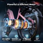 SASIKEIBIKE Electric Bike for Adults-Pink