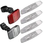 6 Pcs Bike Front and Rear Reflectors Kit Bicycle Light Safety Warning Reflectors Cycling Accessories for Handlebar and Night Cycling (White/Red)