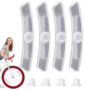 Thrymme Bike Wheel Reflectors, 4PCS Plastic Bicycle Wheel Reflectors for Night Riding, Safety for Road Mountain Bicycle Night Riding