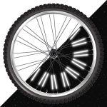 Bike Spoke Reflector, 96Pcs 360° Visibility Bike Spoke Reflectors, Waterproof Bicycle Reflective Clips Warning Spoke Lights Covers- Fit for Mountain and Road Bikes (1.9-2.4mm)