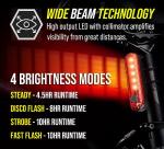 BLITZU USB-C Rechargeable Bike Tail Light 2 Pack, Bright Bicycle Rear Cycling Safety Flashlight Accessories for Night Riding, Cyborg 120T, 4 Light Modes for Adults Kids Men Women Road Mountain