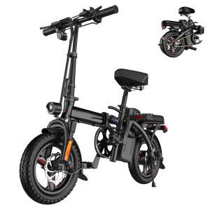 EBKAROCY 14" Folding Electric Bicycle 400W 48V Battery EBike 25mph E-Bike New