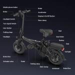 Ladped 14" Folding Electric Bicycles 22 MPH with Peak 750W ebike 48V 499.2WH