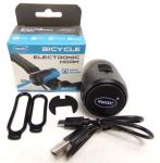 Electronic Bike Horn & Anti-Theft Alarm Waterproof USB Recharge 4 Sounds 125db 