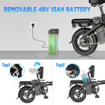 EBKAROCY 14" Folding Electric Bicycle 400W 48V Battery EBike 25mph E-Bike New