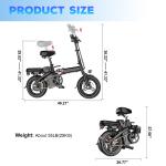 EBKAROCY Folding Electric Bike 400W 48V Battery EBike Bicycle 14" 25mph E-Bike