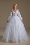 SoDigne 2024 Cold Shoulder Lace Wedding Gown White