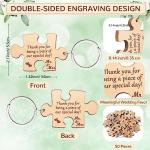 50 Rustic Wood Puzzle Keychain Wedding Favors