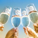 Mr. & Mrs. Kiss Wedding Stickers for Favors