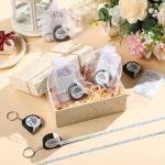 25 Wedding Favor Tape Measure Keychains with Cards