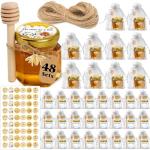 Mini Honey Jars Party Favors with Dippers & Gifts