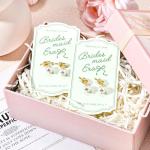 Pearl Knot Bridesmaid Earrings Gift Set in Gold