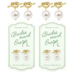 Pearl Knot Bridesmaid Earrings Gift Set in Gold