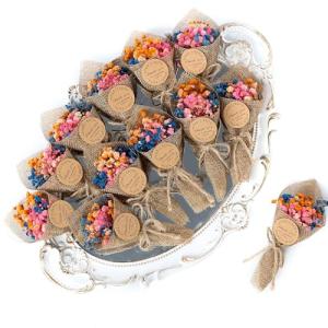 20 Mini Magnet Dried Flower Bouquets for Weddings