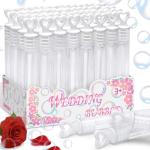 32 Wedding Bubble Wands with Heart Tops