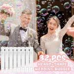 32 Wedding Bubble Wands with Heart Tops