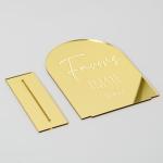 Gold Mirror Acrylic Wedding Favors Sign with Stand