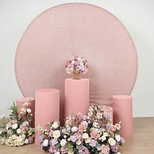 Dusty Rose Fitted Spandex Cylinder Stand Covers