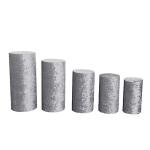 5 Silver Crushed Velvet Cylinder Stand Covers