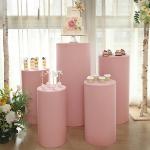 Dusty Rose Fitted Spandex Cylinder Stand Covers