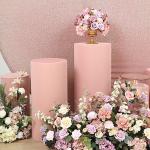 Dusty Rose Fitted Spandex Cylinder Stand Covers
