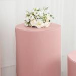 Dusty Rose Fitted Spandex Cylinder Stand Covers