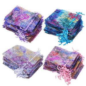 100 Coralline Organza Gift Bags for Weddings