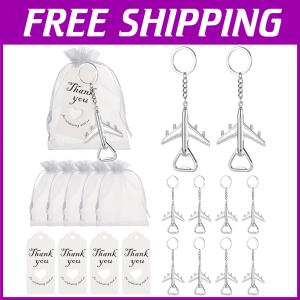 Airplane Bottle Opener Keychains for Bridal Showers
