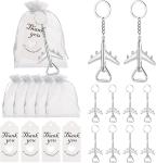 Airplane Bottle Opener Keychains for Bridal Showers