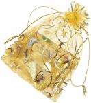 200 Gold Organza Wedding Gift Bags and Pouches