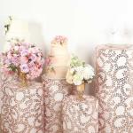 Rose Gold Geometric Leaf Vine Sequin Display Covers