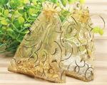 200 Gold Organza Wedding Gift Bags and Pouches