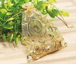 200 Gold Organza Wedding Gift Bags and Pouches